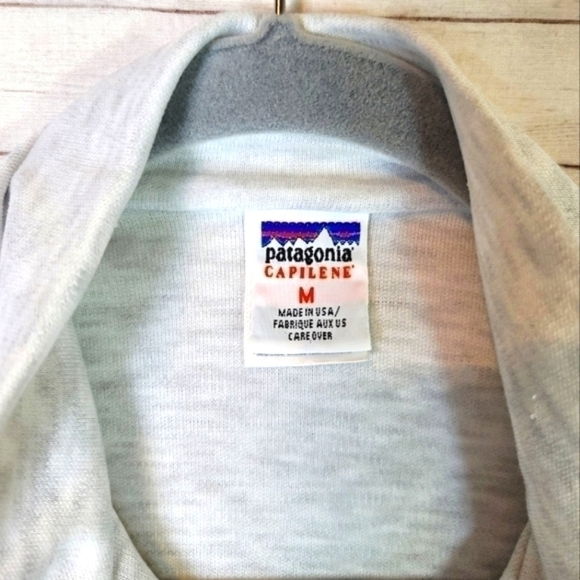 PATAGONIA CAPILENE BASE LAYER  LIGHT GRAY 3/4 ZIP PULLOVER, SZ MEDIUM - Picture 4 of 8